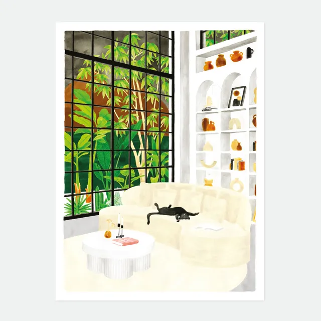all-the-ways-to-say-white-sofa-poster-50-x-70-cm-katze image 1