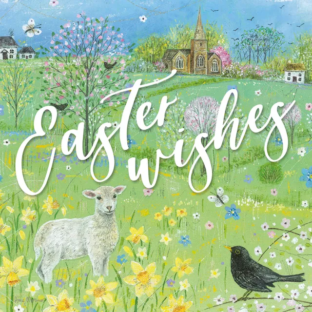 otter-house-greetings-easter-spring-scene-osterkarte-5er-pack image 1