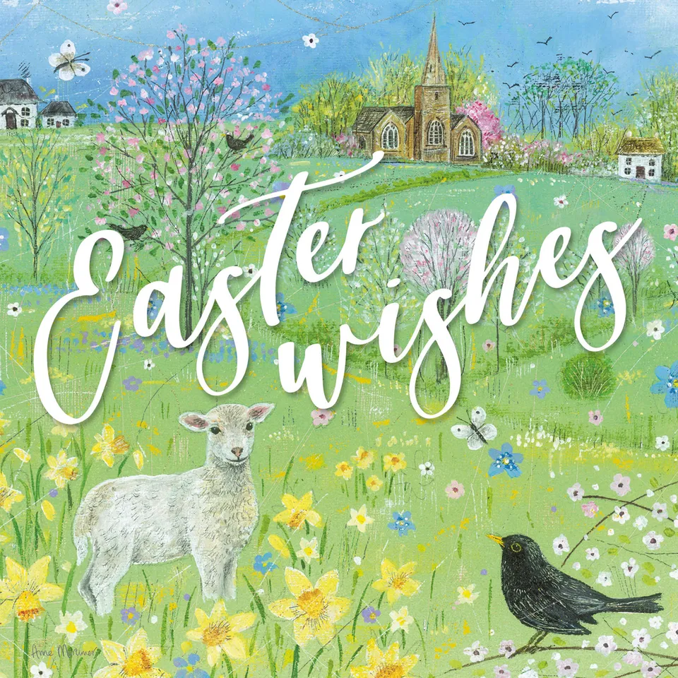 otter-house-greetings-easter-spring-scene-osterkarte-5er-pack image 1