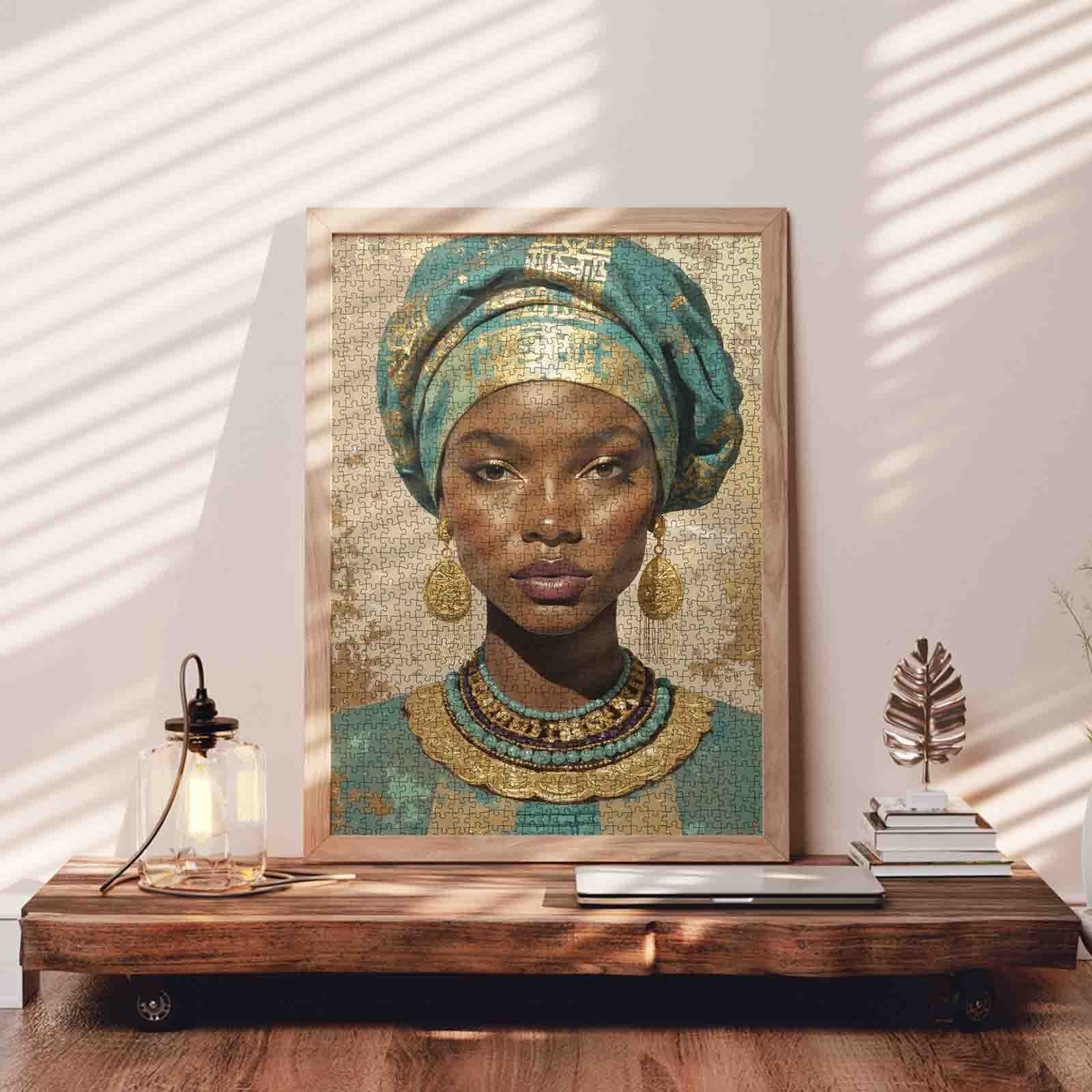 tucocoo-golden-grace-african-woman-puzzle-1000-teile-portrait image 3