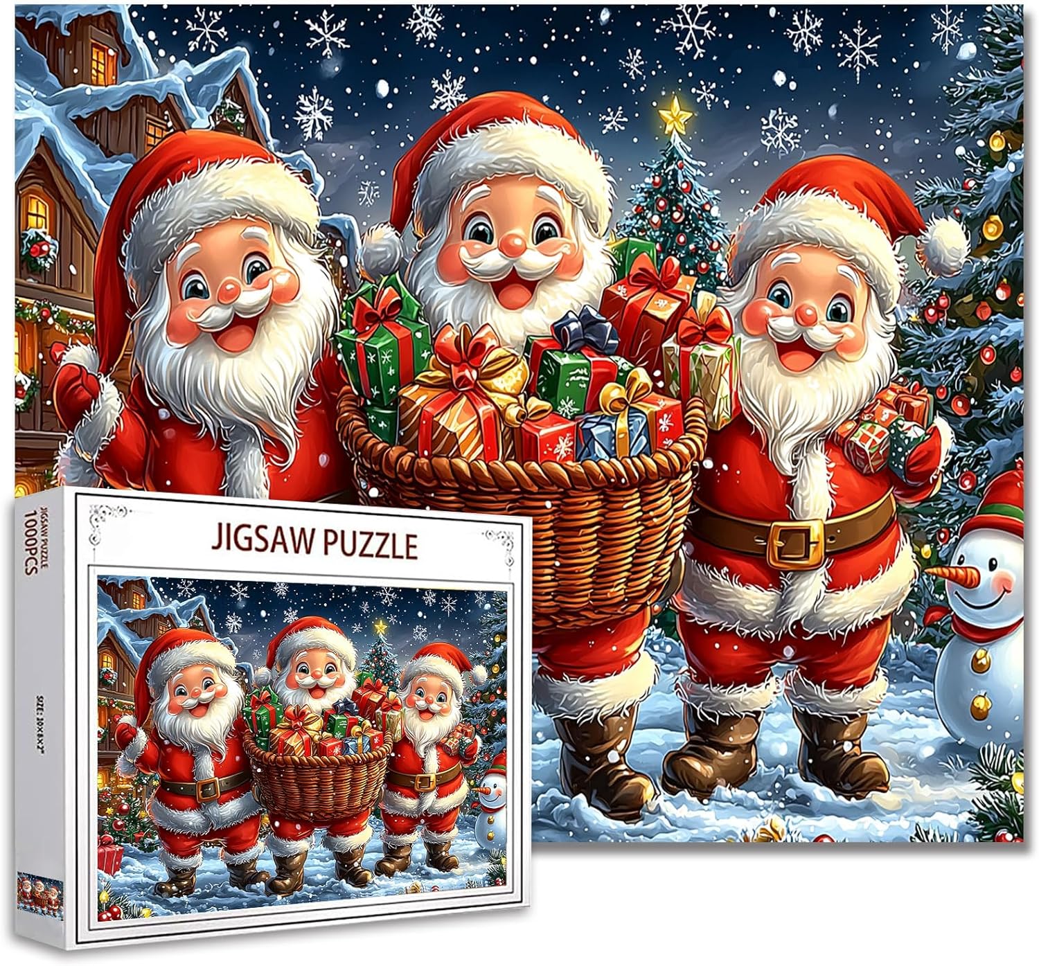 tucocoo-three-santa-clauses-puzzle-1000-teile-weihnachtsmann image 1