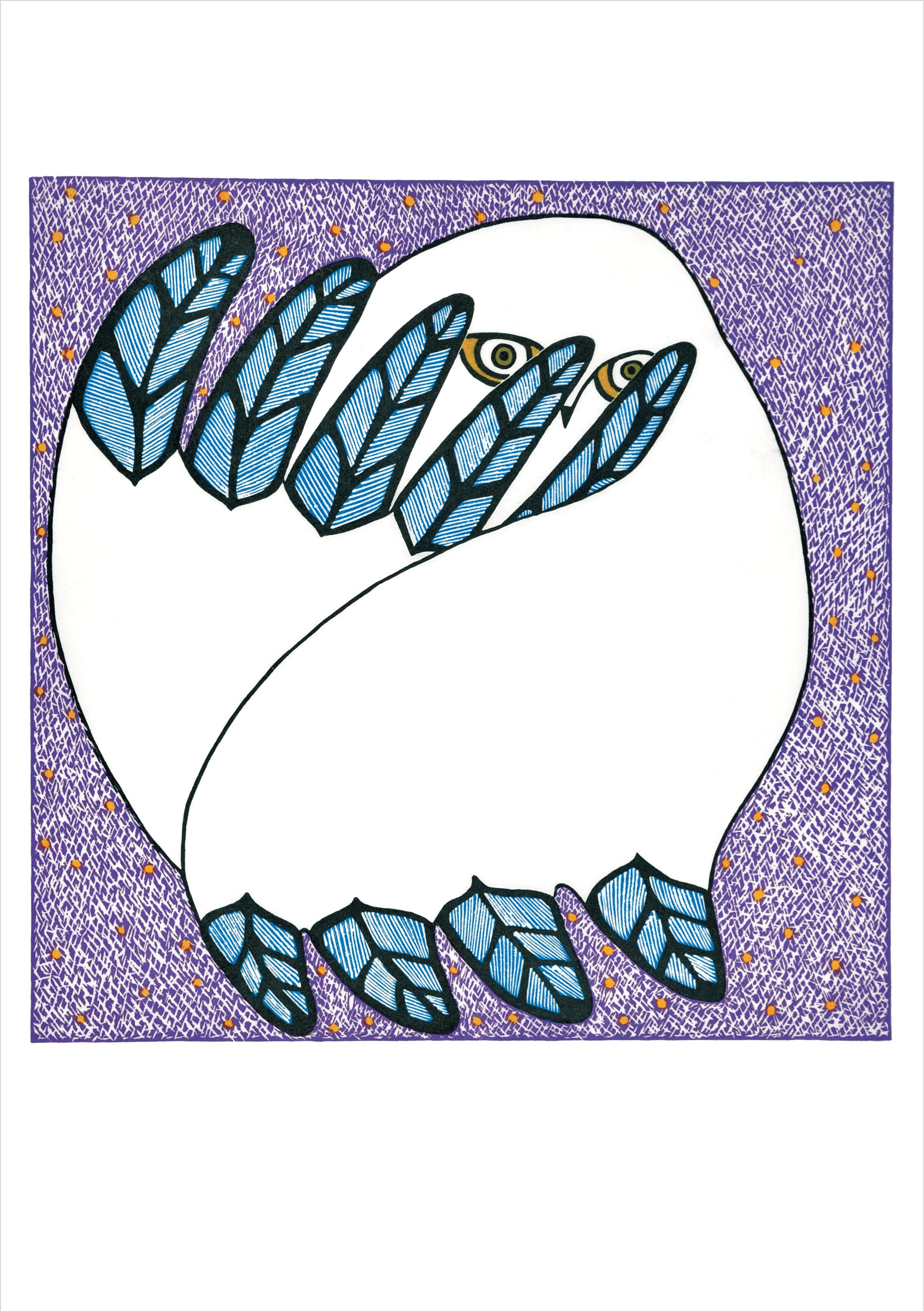 pomegranate-blank-notecards-peeping-owl-klappkarte-eule-einzelkarte image 1