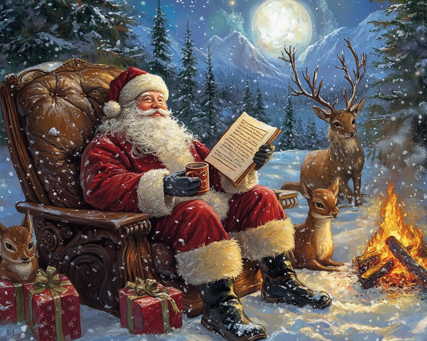 tucocoo-santa-on-the-sofa-malen-nach-zahlen-40x50-weihnachten image 2