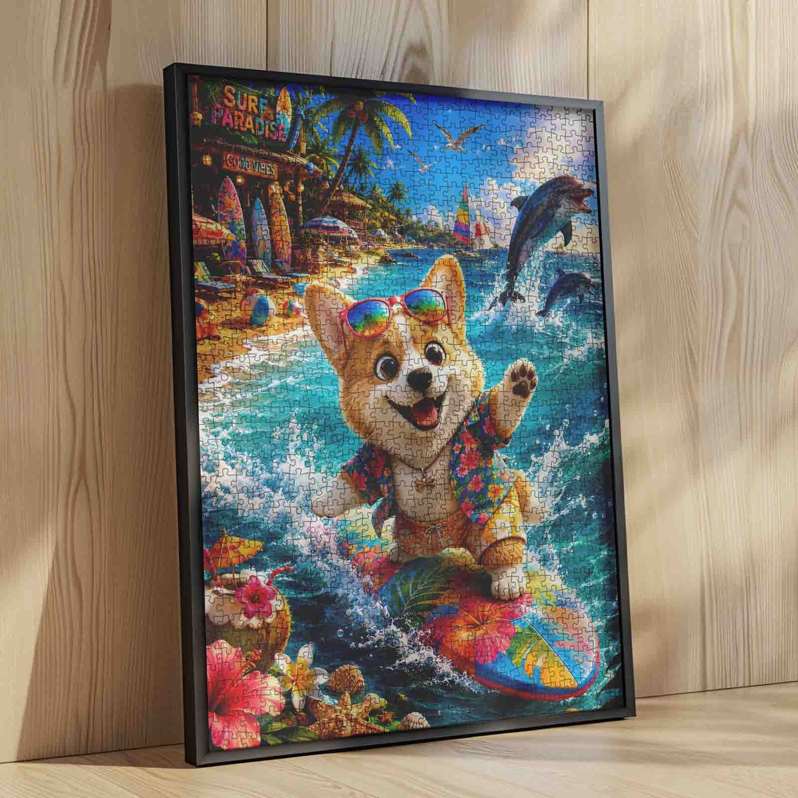 tucocoo-surfing-corgi-beach-puzzle-1000-teile-tiere image 4