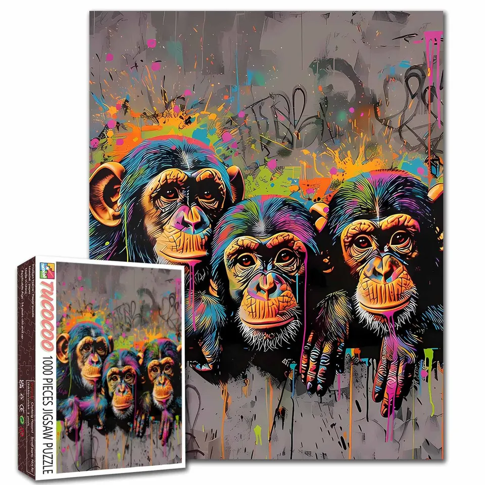 tucocoo-color-splash-monkeys-puzzle-1000-teile-graffiti image 1