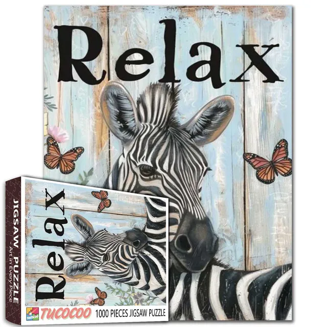 tucocoo-relax-zebra-puzzle-1000-teile-tiermotiv image 1