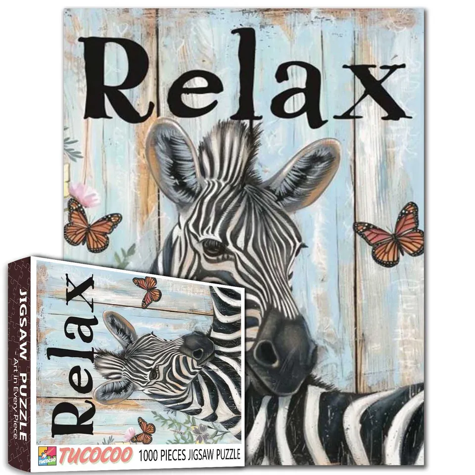 tucocoo-relax-zebra-puzzle-1000-teile-tiermotiv image 1