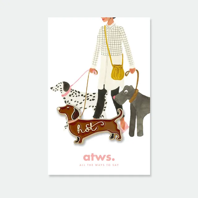all-the-ways-to-say-hot-dog-pin-dackel-emaille-gold image 1