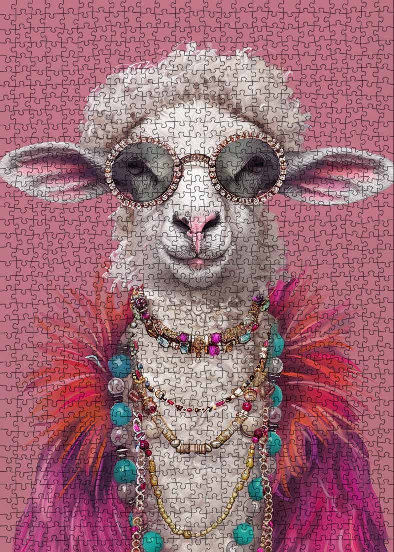 tucocoo-glamorous-sheep-puzzle-1000-teile-schaf-mode image 2