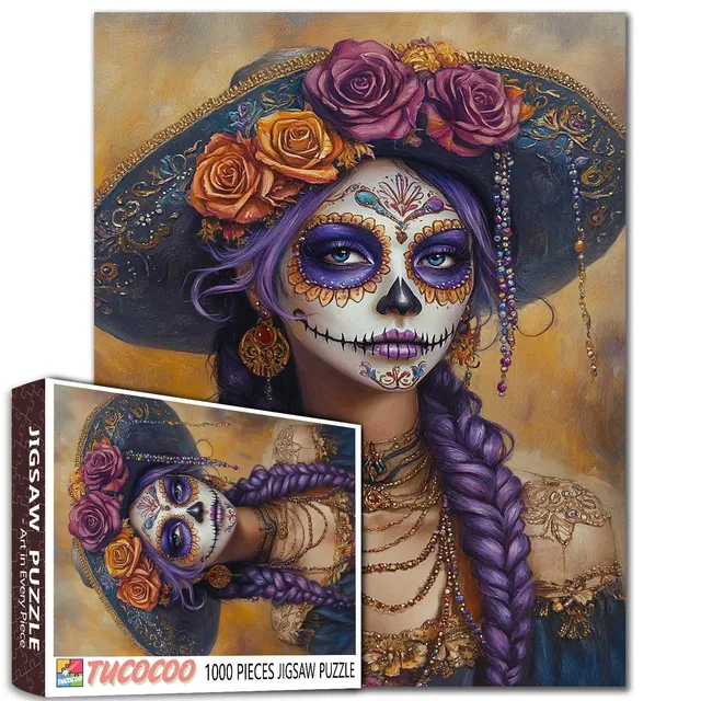 tucocoo-sugar-skull-lady-puzzle-1000-teile-totenkopf-frau image 1