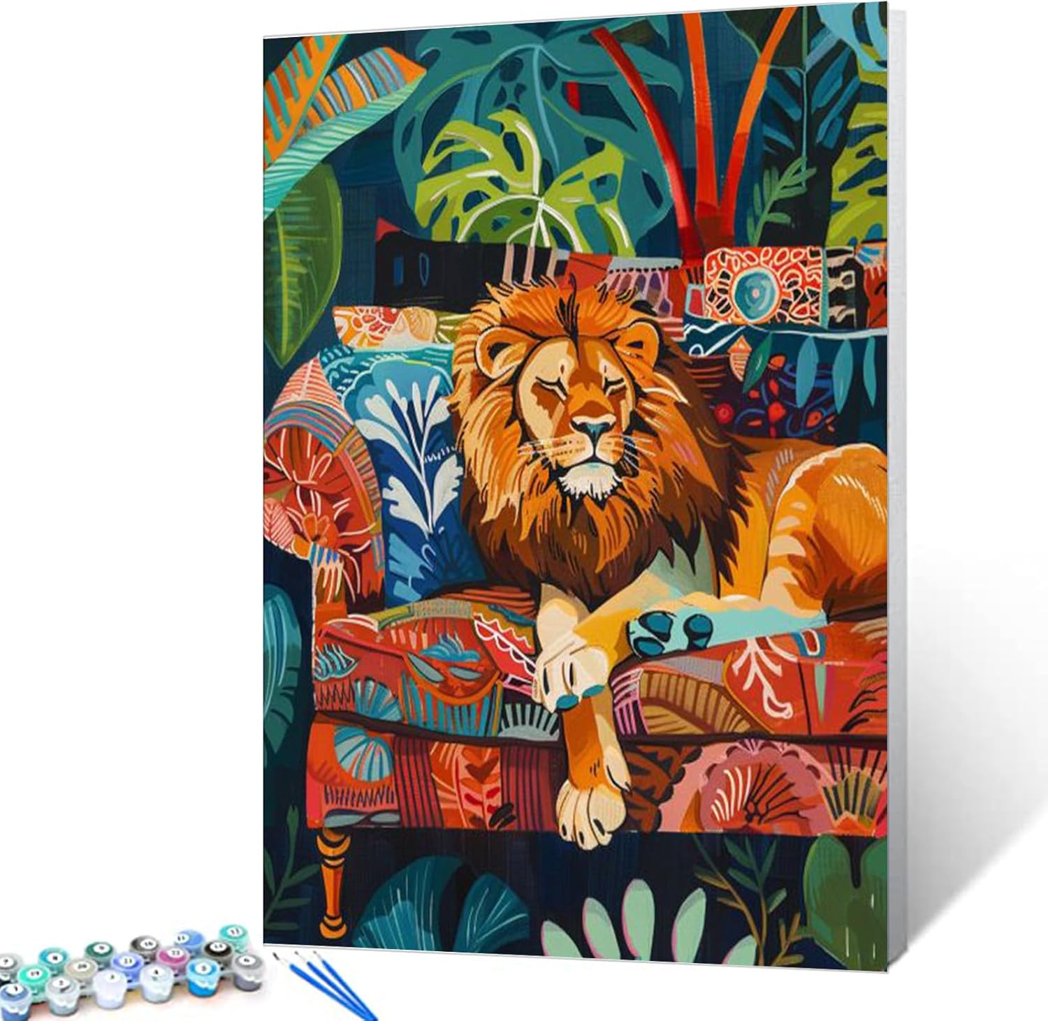 tucocoo-paint-by-numbers-lion-sofa-malen-nach-zahlen-40x50-o-rahmen image 1