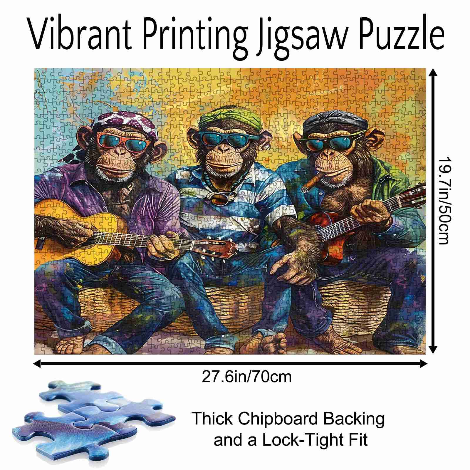 tucocoo-jigsaw-puzzles-schimpansen-gitarre-puzzle-1000-teile-tiere image 5