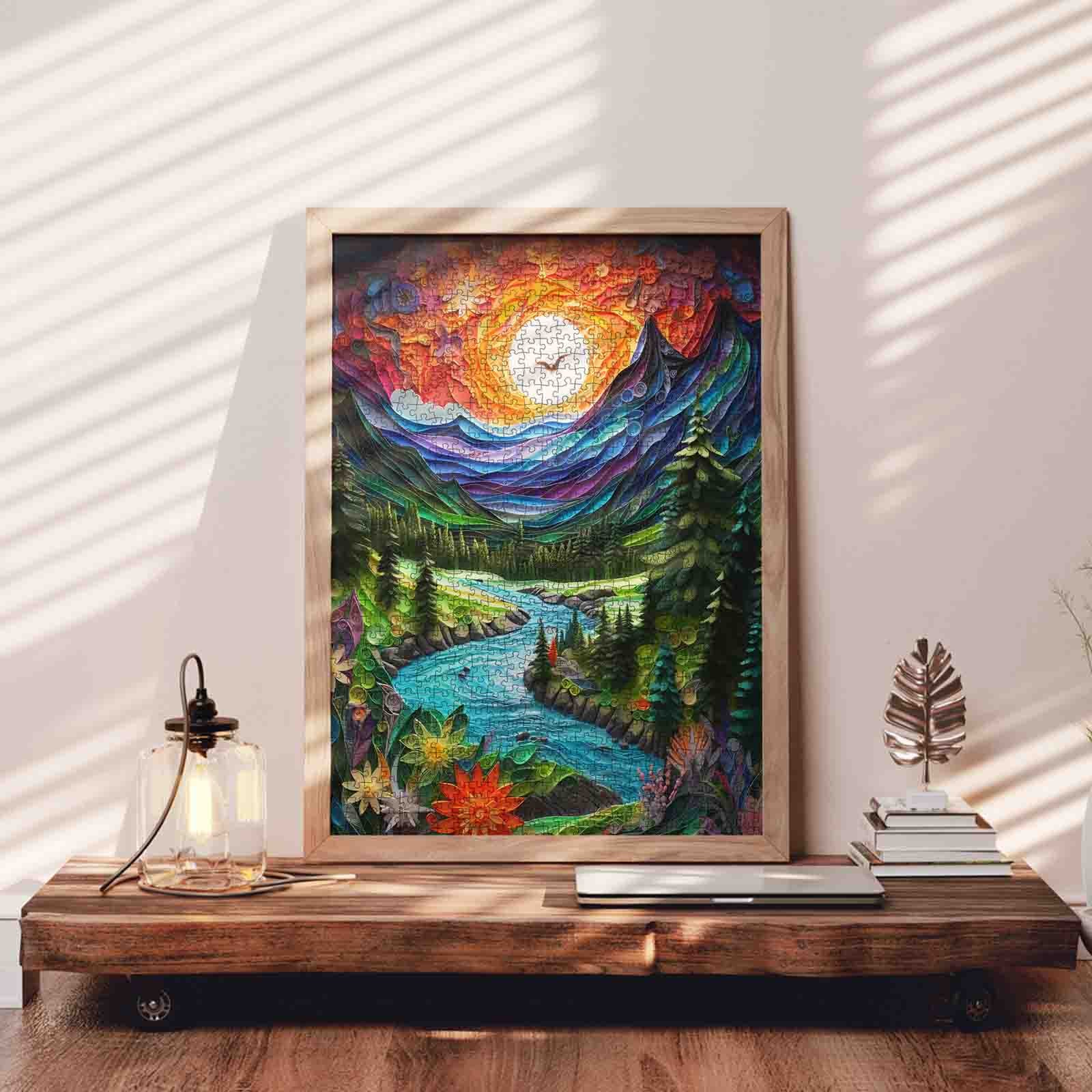tucocoo-jigsaw-sunset-river-valley-puzzle-1000-teile-landschaft image 3