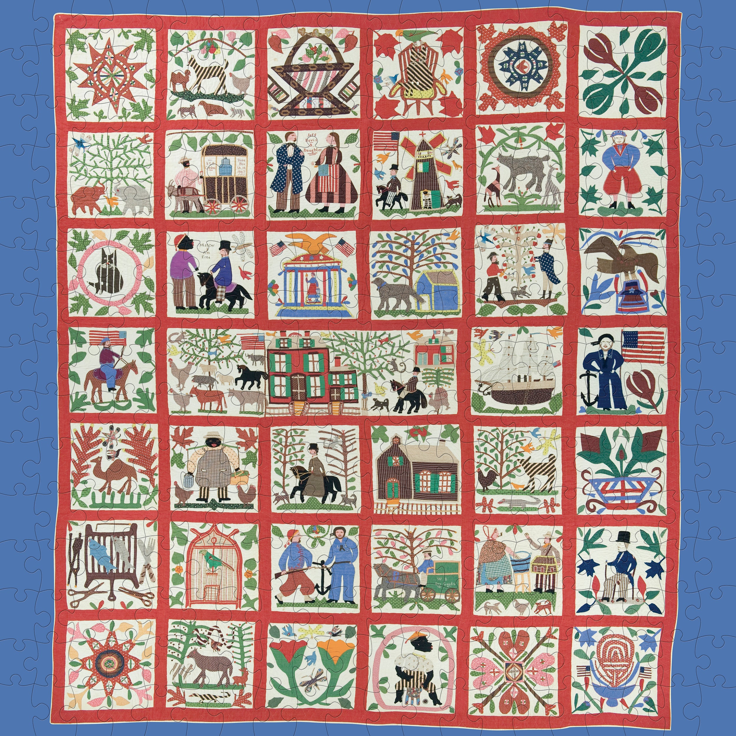 pomegranate-reconciliation-quilt-puzzle-300-teile-folk-art image 2