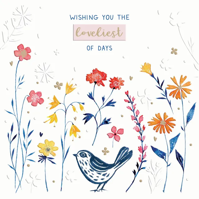 otter-house-blue-willow-gru-karte-vogel-blumen image 1