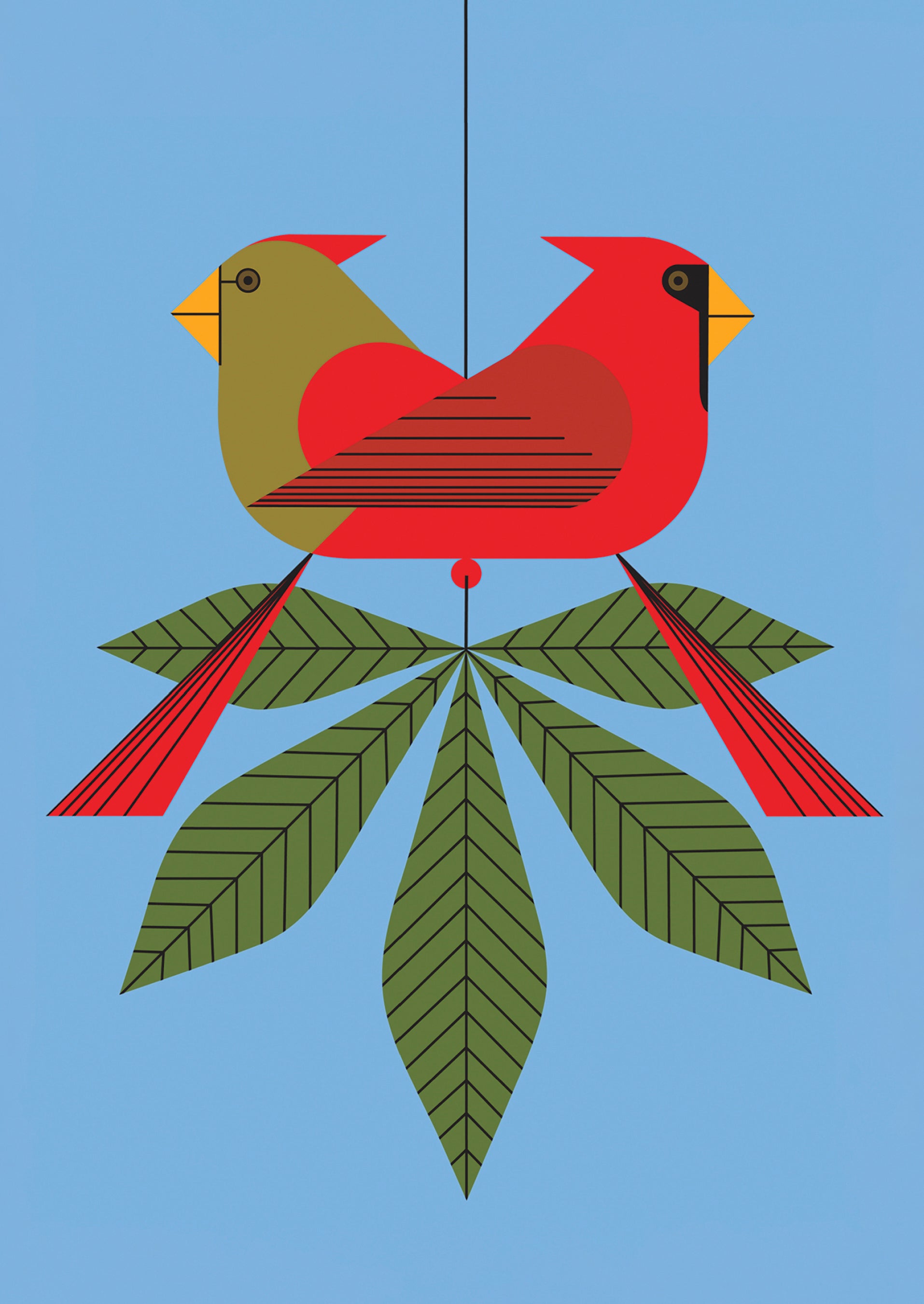 pomegranate-charley-harper-cardinals-weihnachtskarten-box-set image 2