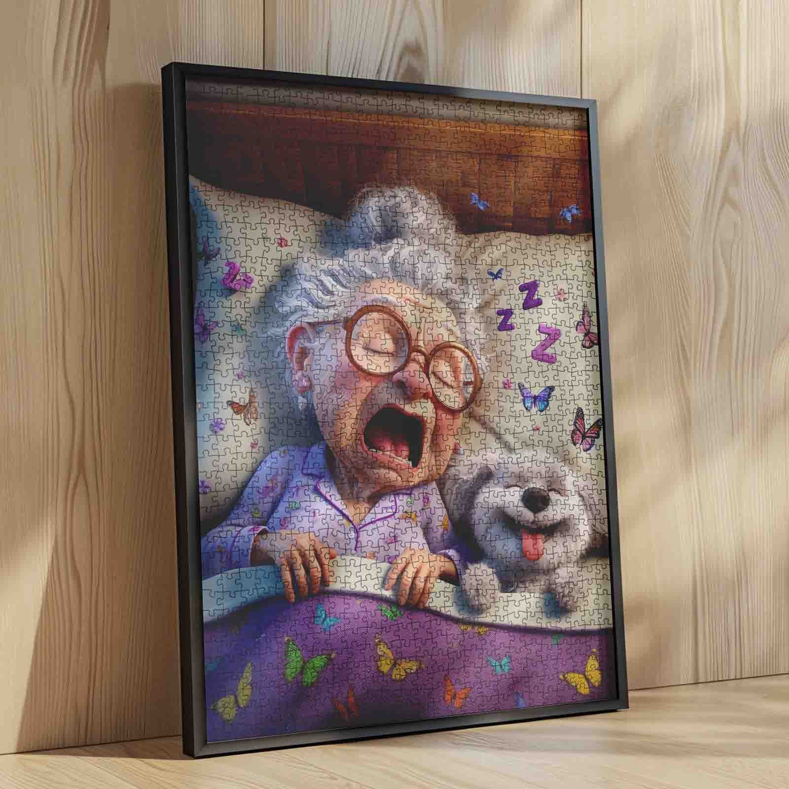 tucocoo-jigsaw-puzzles-yawning-grandma-puzzle-1000-teile-bett image 4