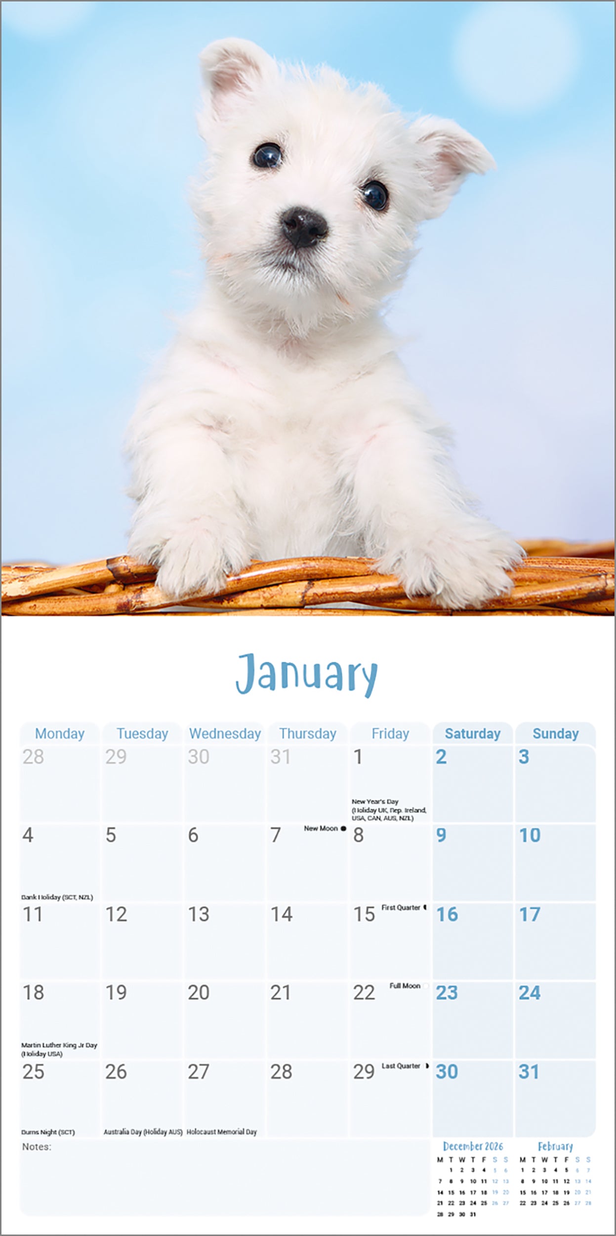 otter-house-west-highland-terrier-mini-kalender-2027-welpen image 3