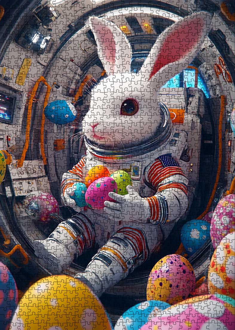tucocoo-easter-bunny-space-puzzle-1000-teile-hase image 2