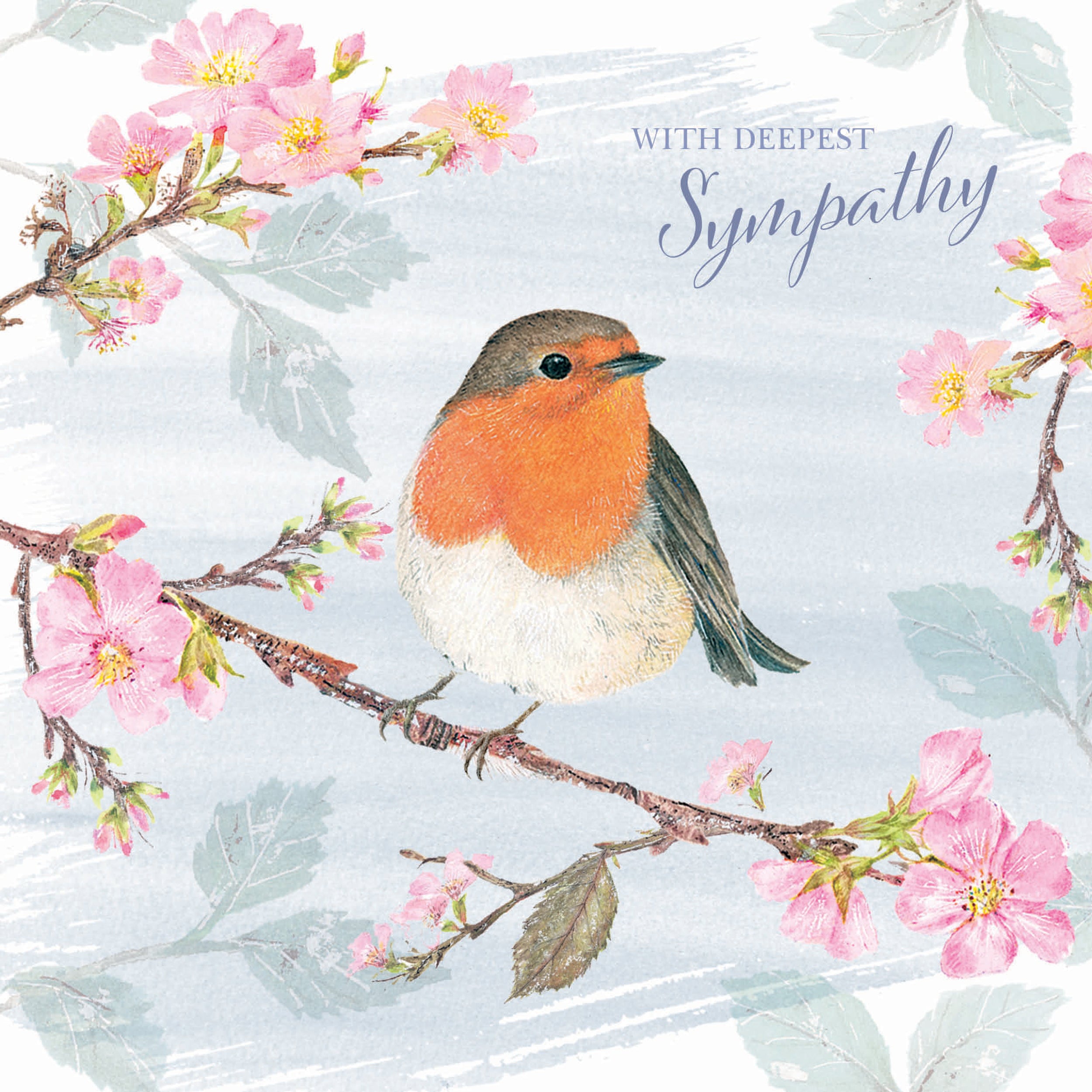 otter-house-sympathy-robin-trauerkarte-rotkehlchen-blumen image 1