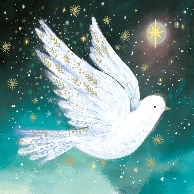 otter-house-christmas-starry-dove-weihnachtskarten-10-st-ck-plastikfrei image 1