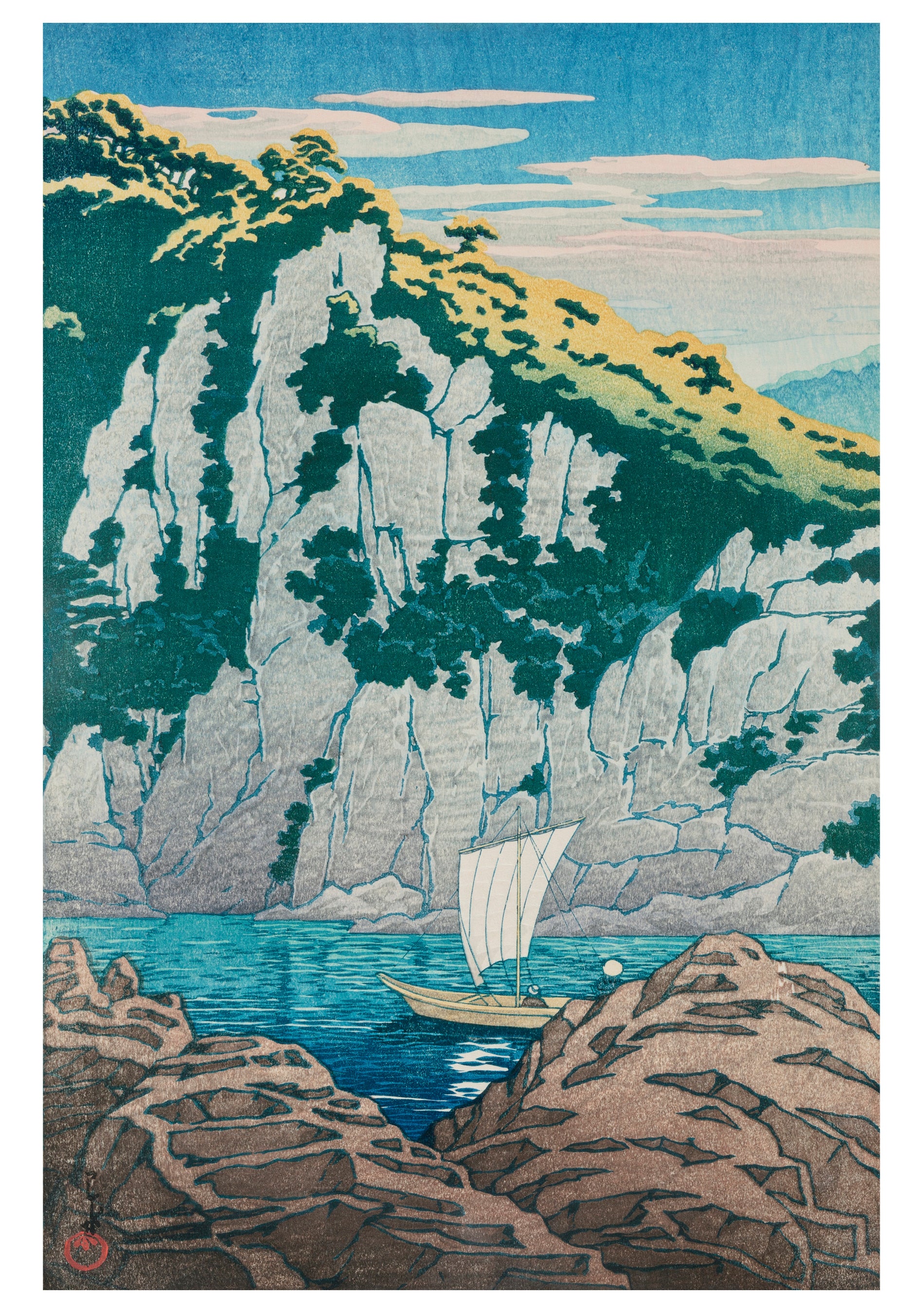 pomegranate-blank-notecards-horai-rock-kiso-river-klappkarte-einzeln image 1