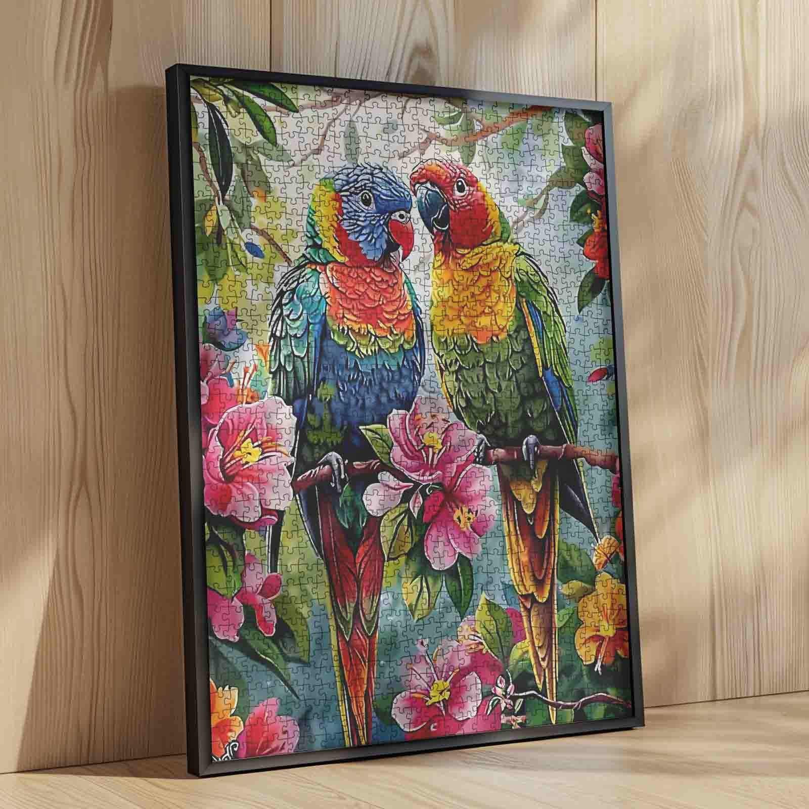tucocoo-colorful-parrots-on-branch-puzzle-1000-teile-papagei image 4