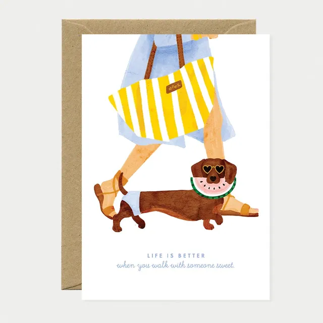all-the-ways-to-say-summer-dachshund-gru-karte-a6-hund image 1