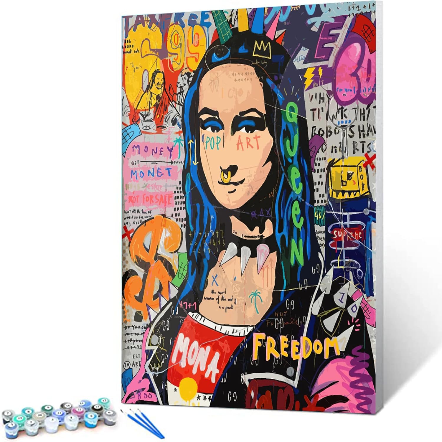 tucocoo-paint-by-numbers-abstract-mona-lisa-malen-nach-zahlen-40x50-graffiti image 1