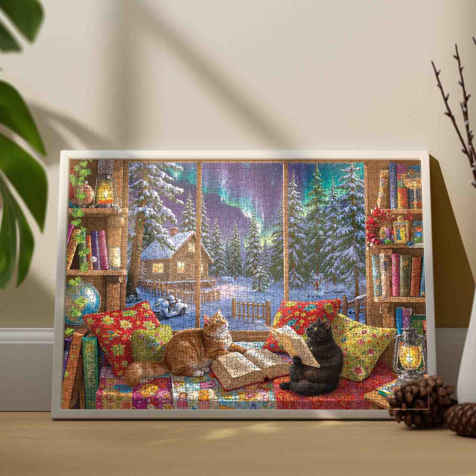 tucocoo-winter-reading-cats-puzzle-1000-teile-weihnachten image 3