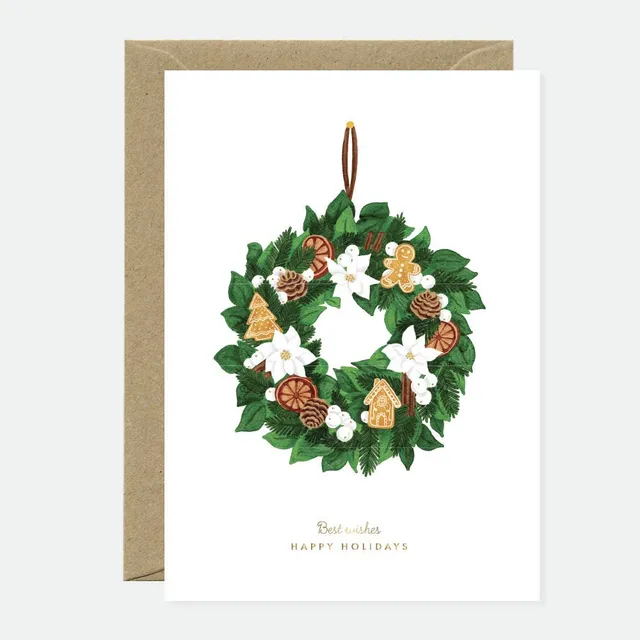 all-the-ways-to-say-couronne-chic-weihnachtskarte-goldfolie image 1