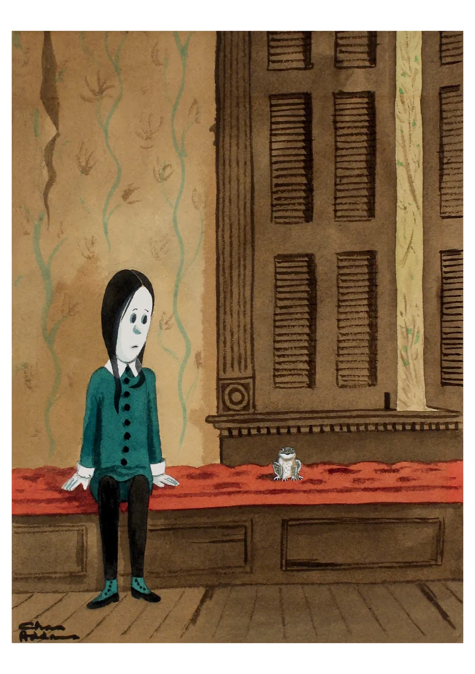 pomegranate-blank-notecards-charles-addams-wednesday-humor-klappkarte image 1