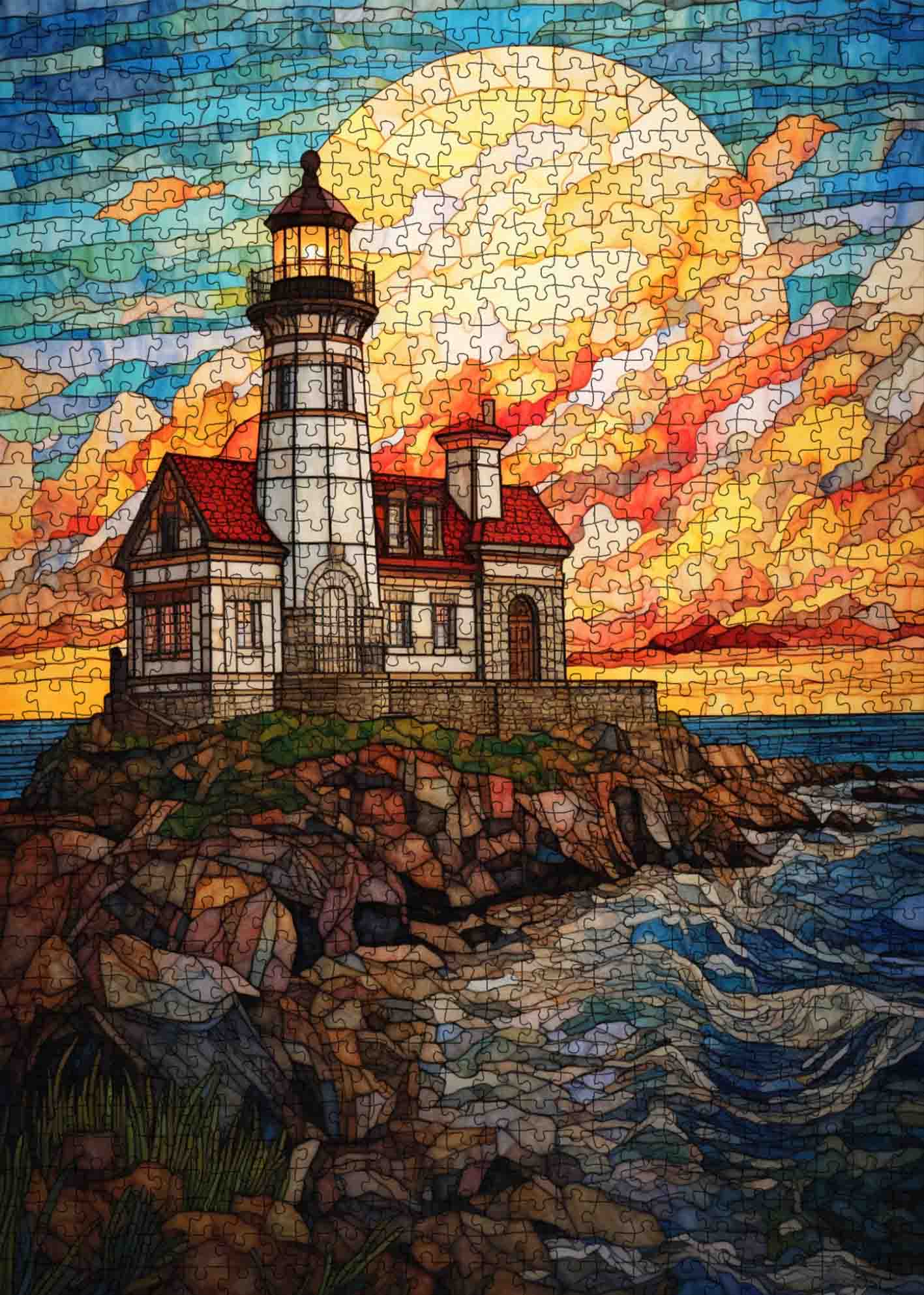 tucocoo-stained-glass-lighthouse-puzzle-1000-teile-leuchtturm image 2