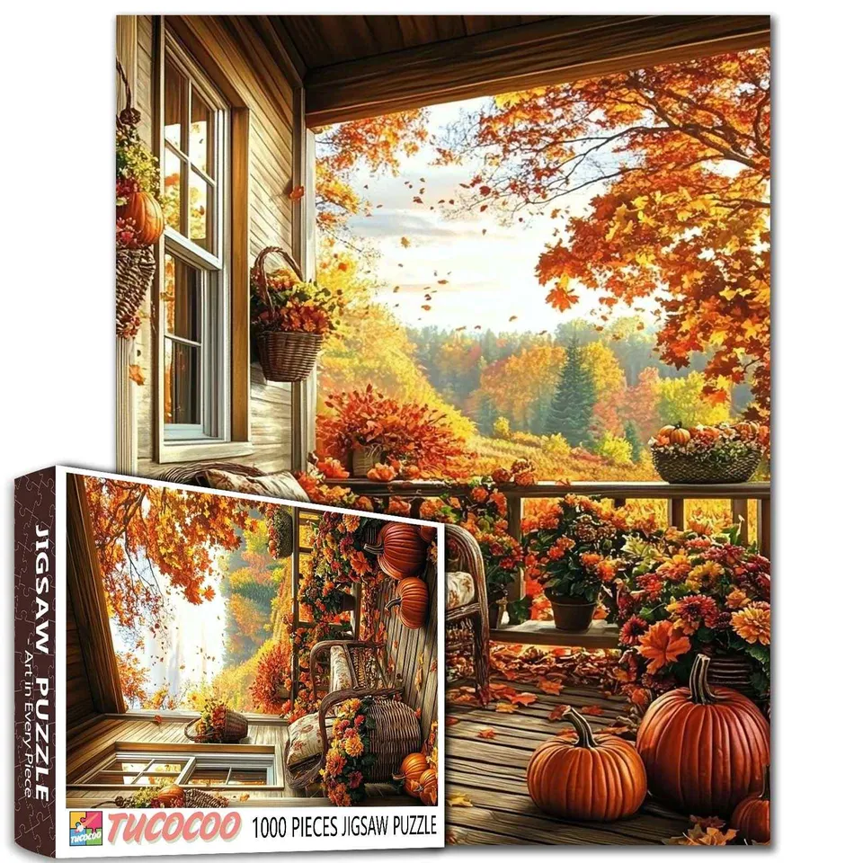 tucocoo-autumn-porch-serenity-puzzle-1000-teile-herbst image 1