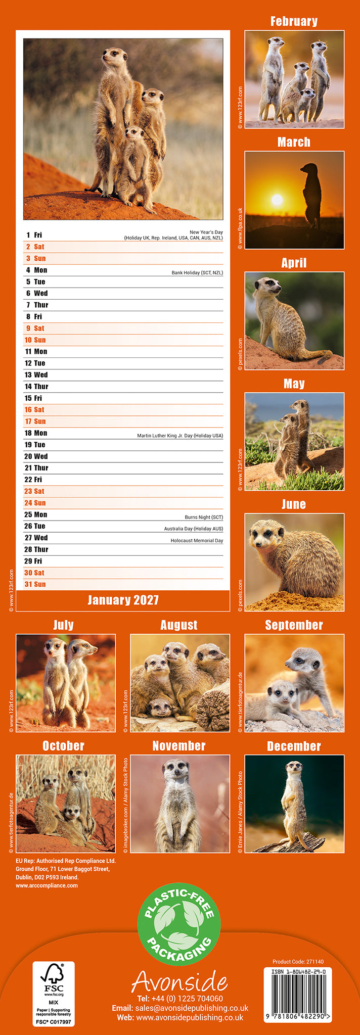otter-house-meerkats-slim-calendar-2027-erdm-nnchen image 2