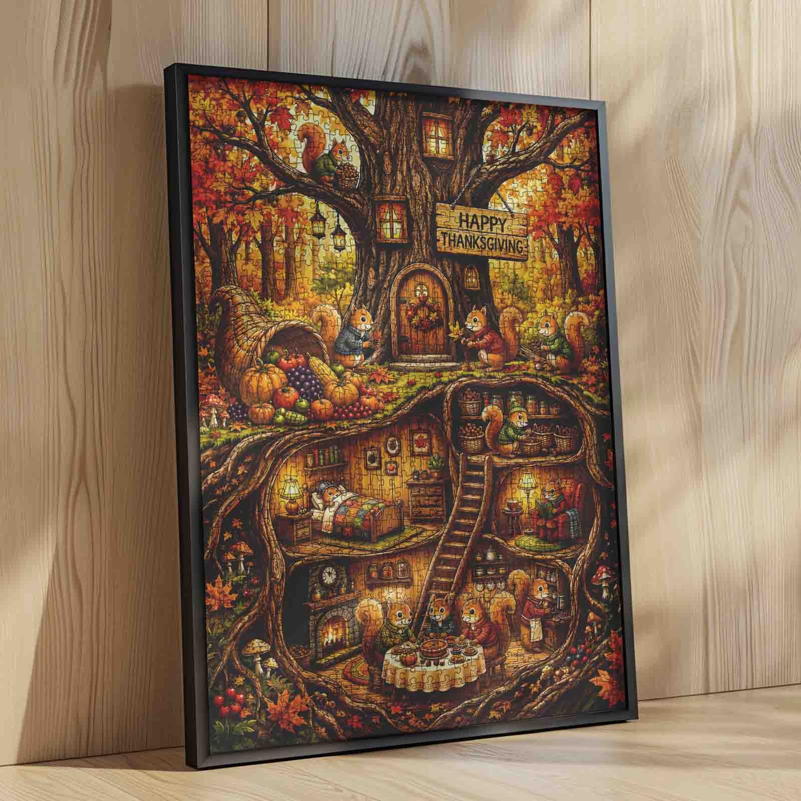 tucocoo-thanksgiving-squirrel-treehouse-puzzle-1000-teile image 4