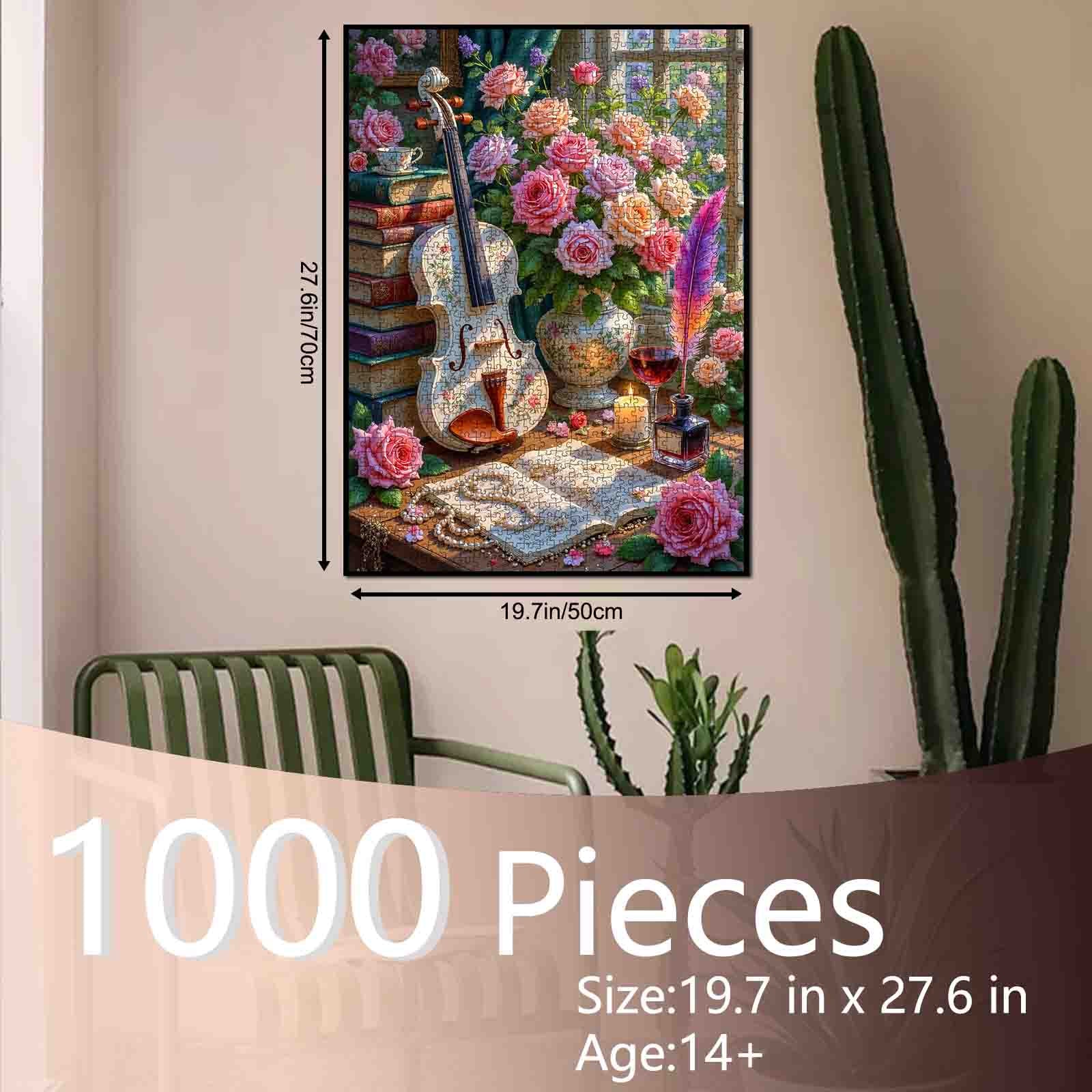 tucocoo-elegant-roses-and-violin-puzzle-1000-teile-rosenmotiv image 5