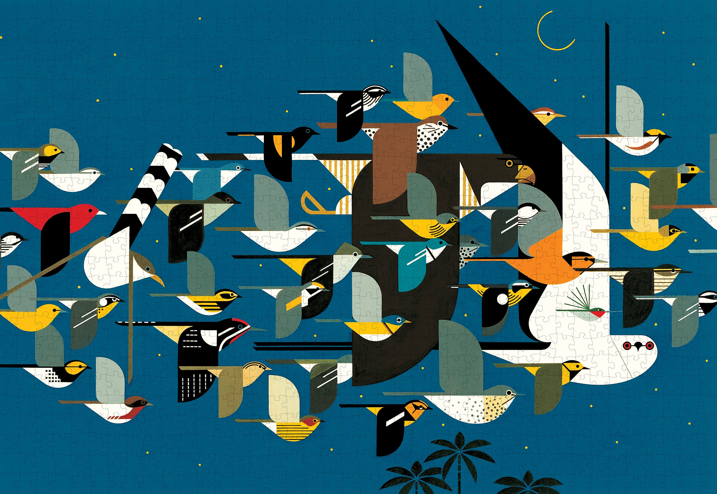 pomegranate-charley-harper-mystery-migrants-puzzle-1000-teile image 2