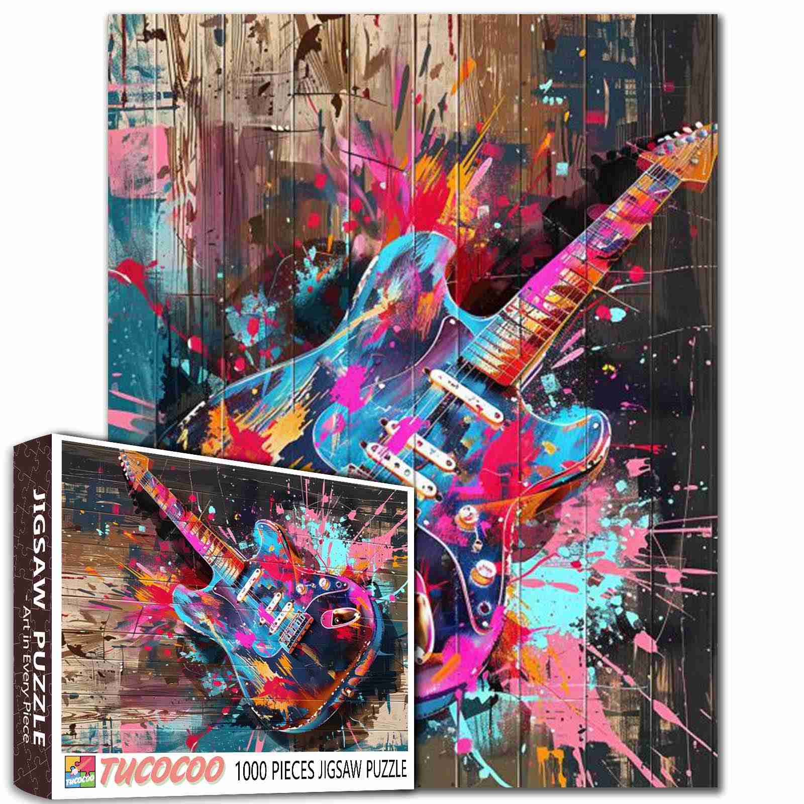 tucocoo-graffiti-electric-guitar-puzzle-1000-teile-gitarre image 1