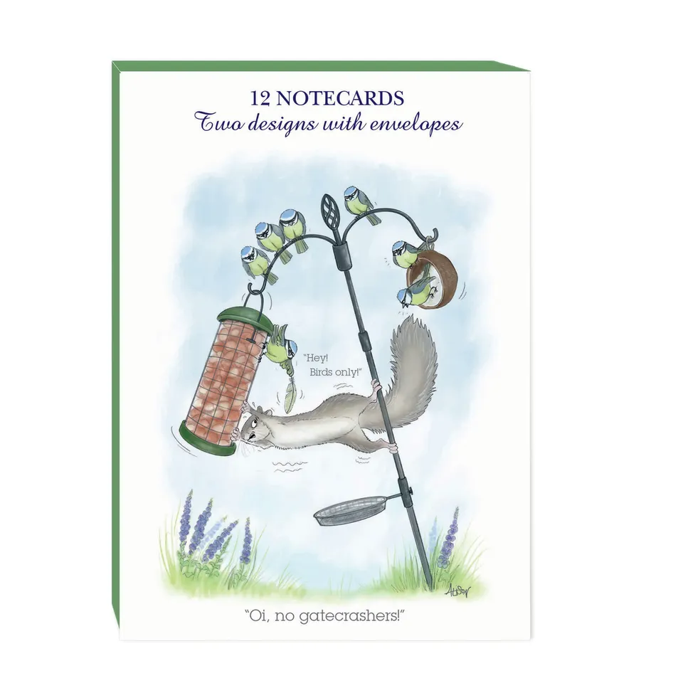 otter-house-alisons-animals-bird-feeder-notecards-set image 1
