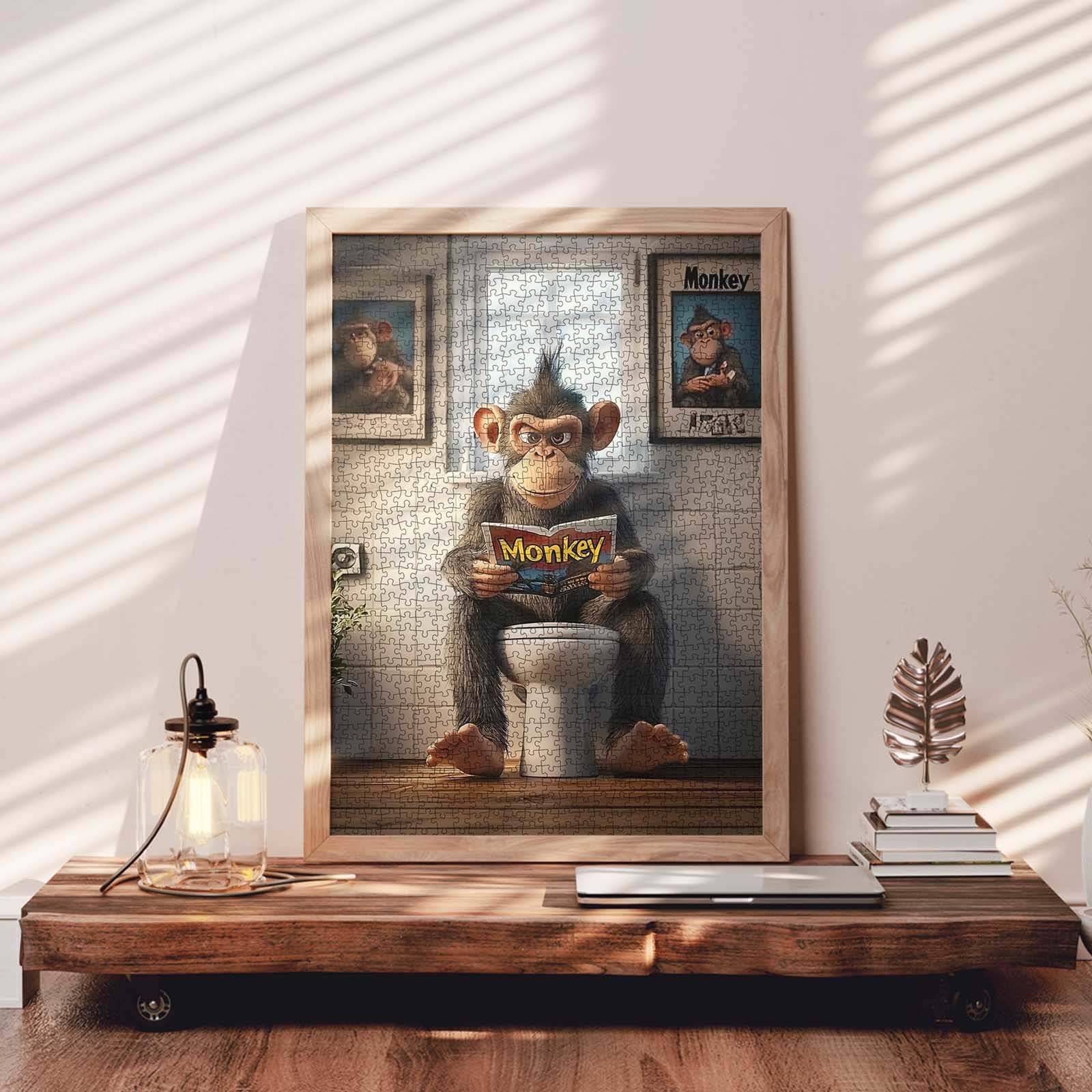 tucocoo-cool-monkey-on-toilet-puzzle-1000-teile-lustig image 3