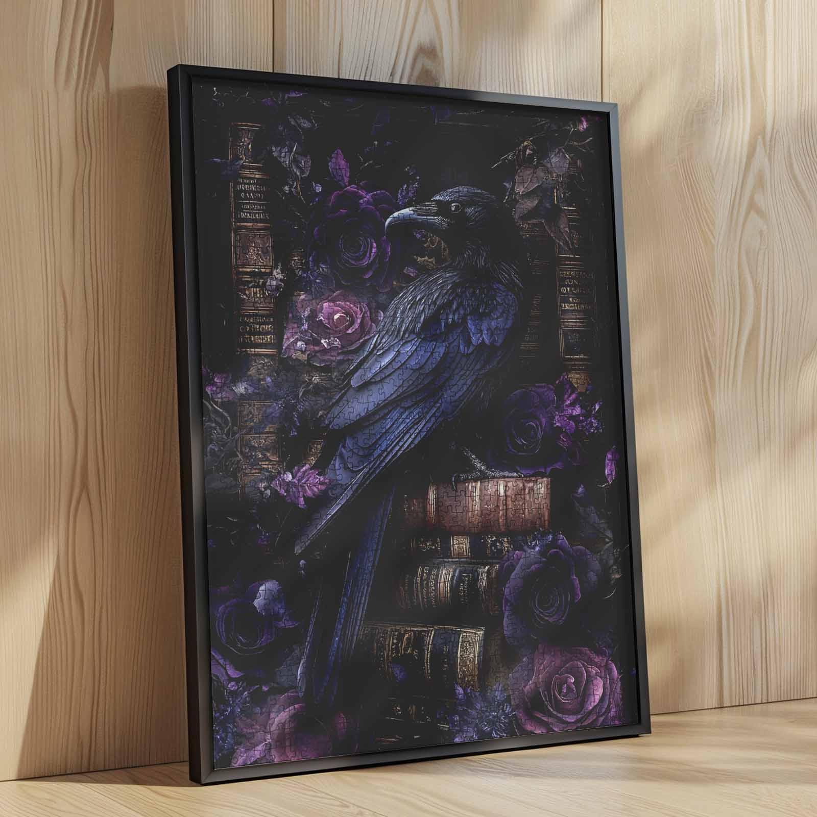 tucocoo-raven-purple-roses-books-puzzle-1000-teile image 4