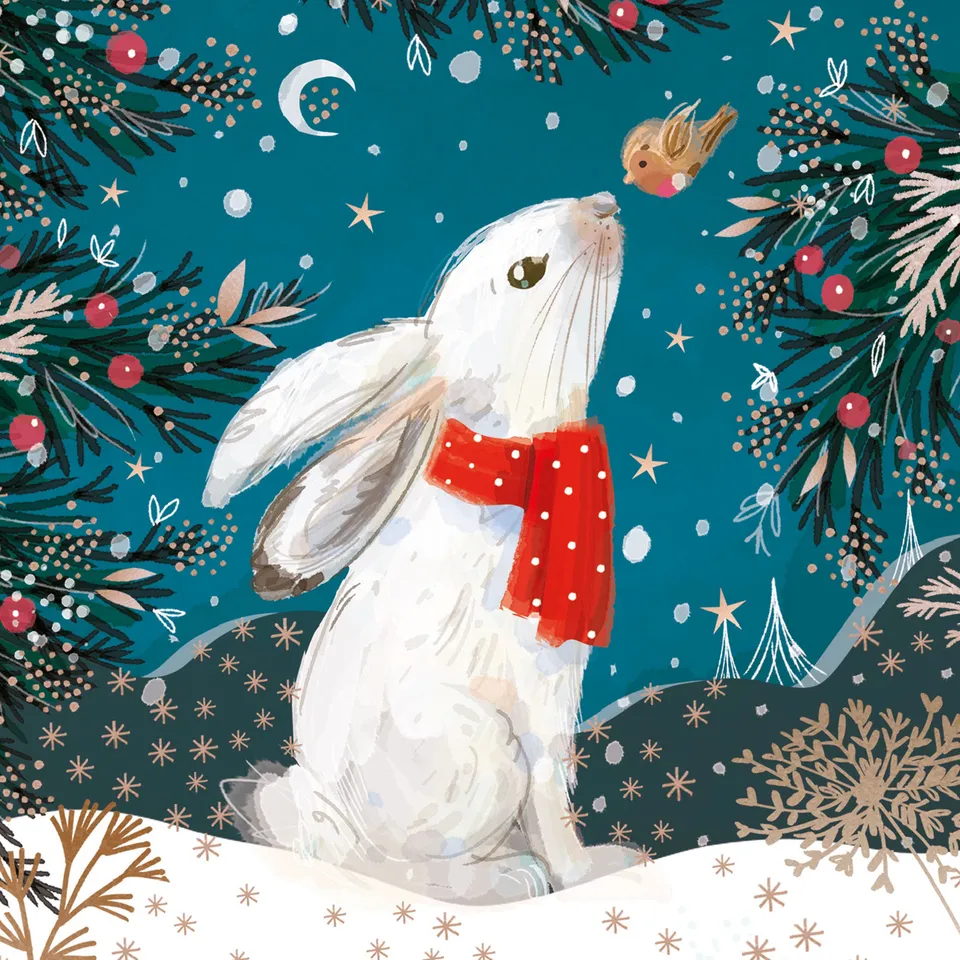 otter-house-christmas-weihnachtskarten-bunny-robin-pack image 1