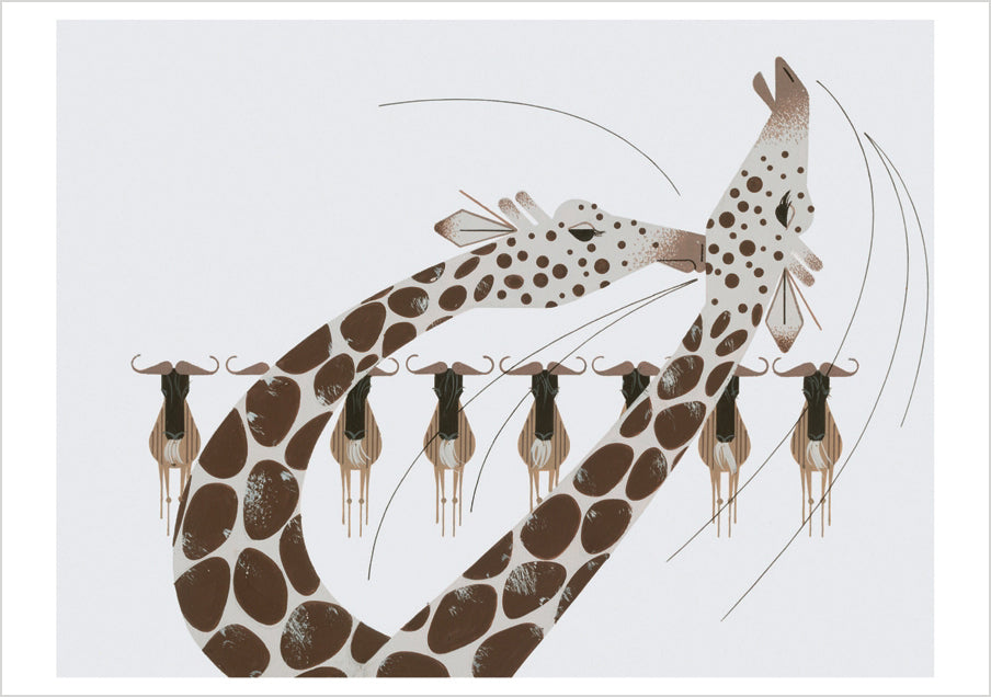pomegranate-charley-harper-karte-neck-and-neck-einzeln-tiere image 1