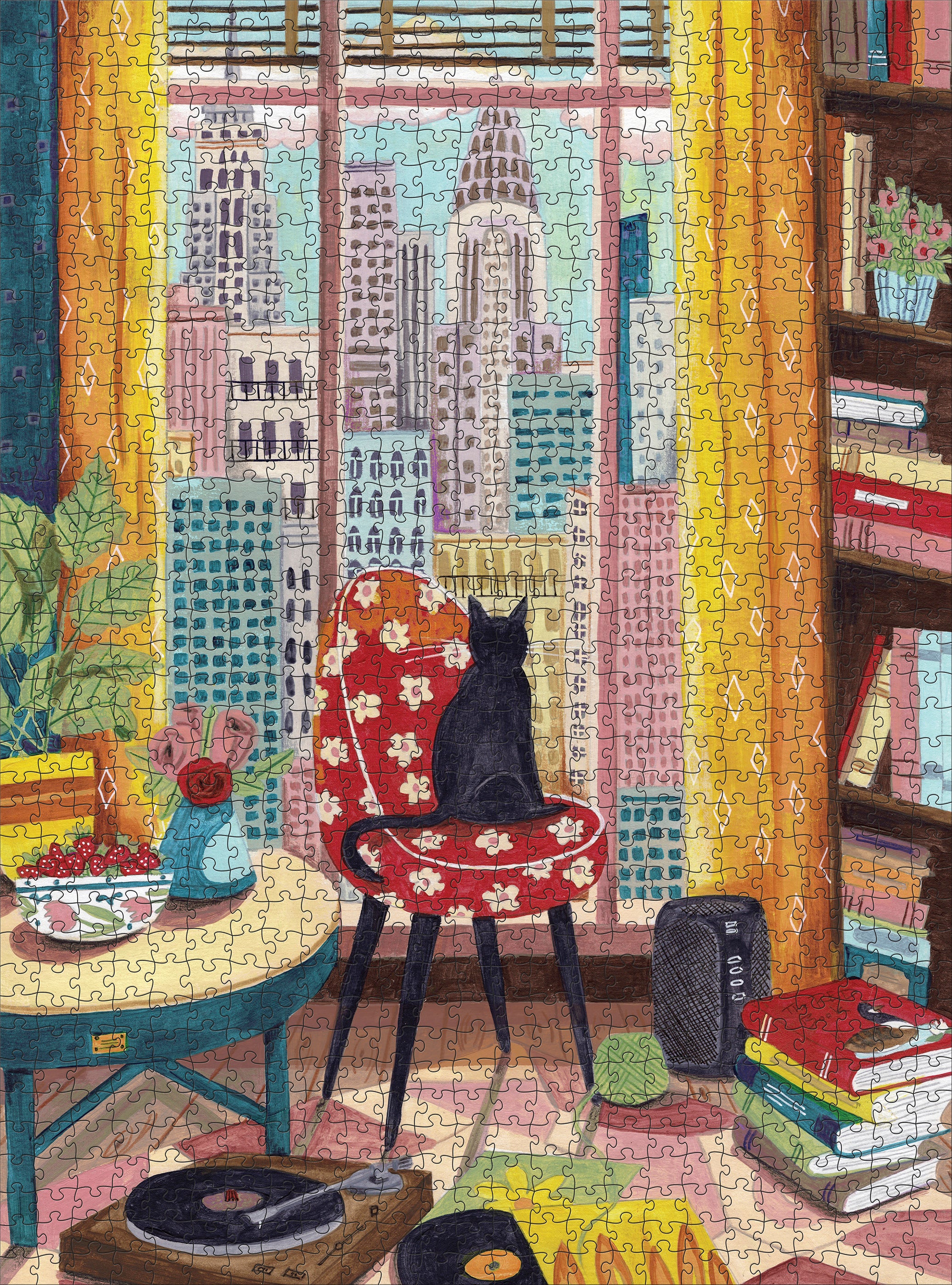 pomegranate-caroline-bonne-m-ller-black-cat-puzzle-1000-teile image 2