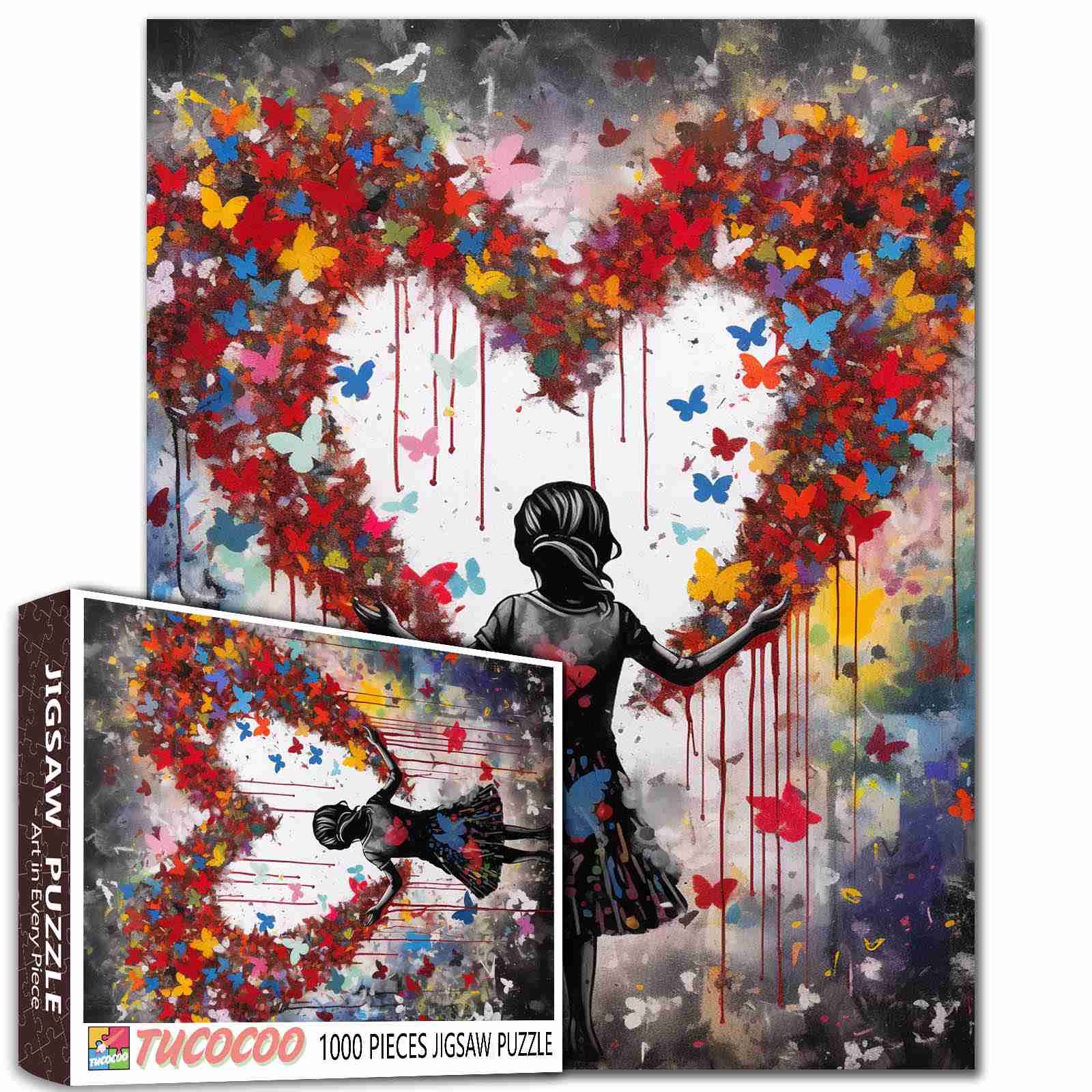 tucocoo-heart-of-butterflies-puzzle-1000-teile-herzform image 1