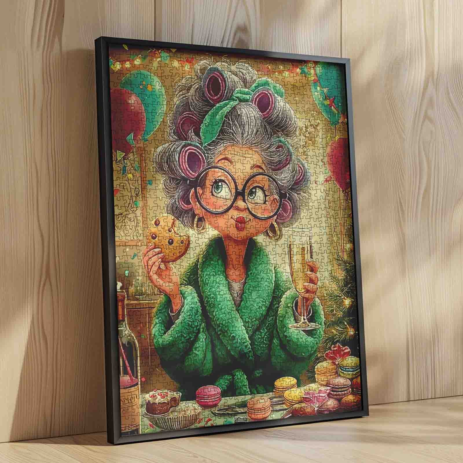 tucocoo-happy-grandma-drinking-champagne-puzzle-1000-teile image 4