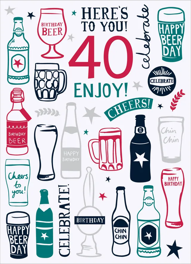 otter-house-age-to-celebrate-karte-40-geburtstagskarte-biere image 1