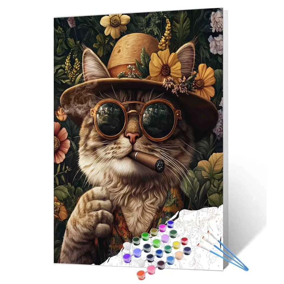 tucocoo-paint-by-numbers-malen-nach-zahlen-katze-im-garten-40x50-ohne-rahmen image 1