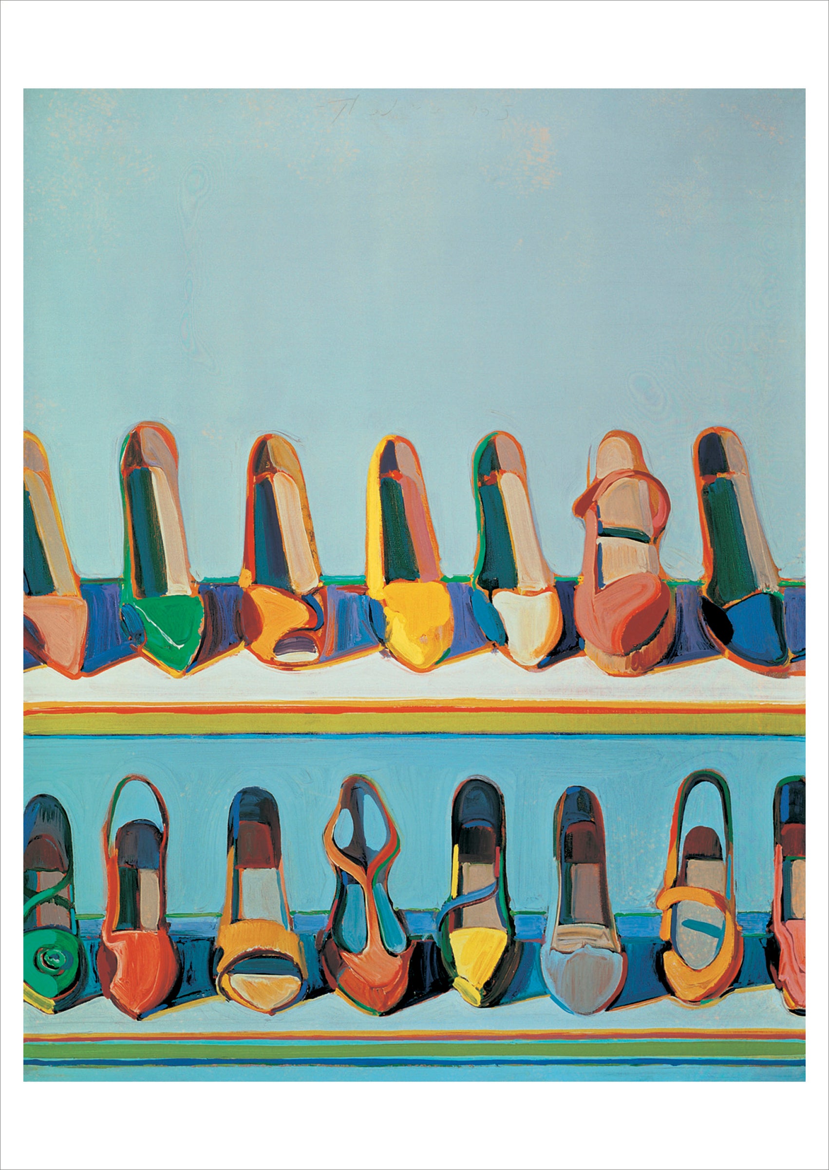 pomegranate-postcards-wayne-thiebaud-postkarte-shoe-rows-1975 image 1